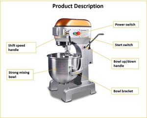 20L Electric Planetary <strong>Mixer</strong> with Three-Speed and Emergency Stop Button for Professional Bread Bakery Use - Product Image 3