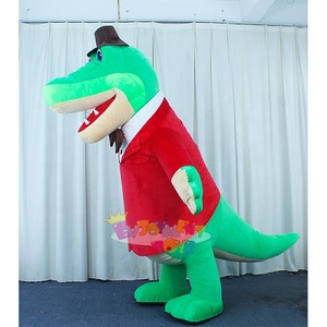 Costume de mascotte gonflable en peluche <span class=keywords><strong>crocodile</strong></span>/alligator avec tenue de Noël à vendre - Product Image 1