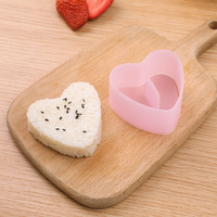 Molde De Sushi Oshi japonés hecho a mano en forma De Corazón, molde De vela De tazón De plástico personalizado para bolitas De arroz Sushi