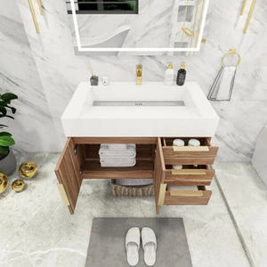 Mobile <span class=keywords><strong>Bagno</strong></span> Sospeso Moderno di Lusso Personalizzato di Alta Qualità con Finitura Verniciata o <span class=keywords><strong>in</strong></span> Melamina - Product Image 3