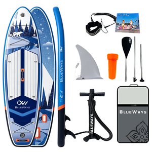 Planche de SUP gonflable d'hiver 11' (33 po de large) motif Ours <span class=keywords><strong>polaire</strong></span>, planche à pagaie arctique avec pompe et aileron pour aventures sur lac froid et neige - Product Image 2