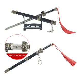 New Design Ancient China Schlüssel bund angepasst Meta Schwert Modell Souvenir von chinesischen berühmten Schwert