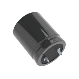 Condensateur à montage traversant LAK2D221MELZ25, 220 µF, 20 %, 200 V, en aluminium, canal fabricant - Product Image 1