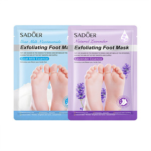 Masque pour les pieds SADOER en lait de chèvre biologique hydratant, exfoliant et blanchissant à la lavande pour adultes (vente en gros) - Product Image 1