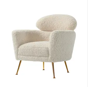 北欧风格轻复古雪帕艺术单人羔羊休闲沙发单椅