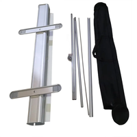 Support de bannière rétractable en aluminium de luxe - Cadre d'affichage portable enroulable pour les cadeaux promotionnels des salons professionnels