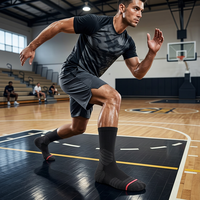 Chaussettes de basketball personnalisées OEM, confortables, avec coussinets en tissu éponge, respirantes, en maille, pour hommes, pour l'exercice