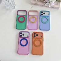 360 °   Coque antichoc magnétique puissante avec béquille annulaire pour iPhone 18 Pro Max 17 16 15