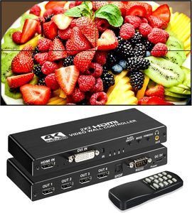 4K HDMI <span class=keywords><strong>video</strong></span> tường điều khiển 1x1 2x2 cho DVI Đầu vào RS232 180 xoay âm thanh cho 1.4 HDCP 1.4 hợp kim nhôm 4 TV màn hình 1 tường - Product Image 1