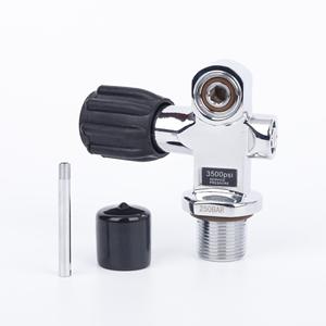 Vanne de bouteille haute pression 250 BAR pour bouteilles de plongée de 12 L, plaquée laiton, vanne de tête de bouteille de plongée 3/4NPSM pour utilisation avec l'air - Product Image 2