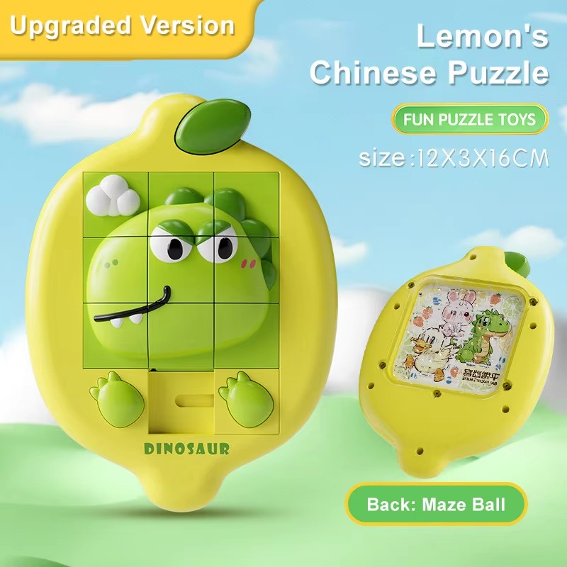 2 en 1 - Citron - Puzzle + Labyrinthe - Emballage OPP