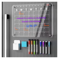 Calendrier magnétique personnalisé en acrylique effaçable à sec, planificateur décoratif en lucite pour réfrigérateur avec notes, design zen asiatique