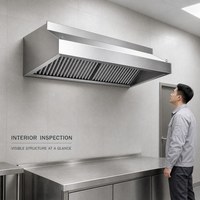 Penghisap Asap Dapur Komersial dari Baja Anti Karat dengan Filter Baffle untuk Ventilasi Memasak Restoran