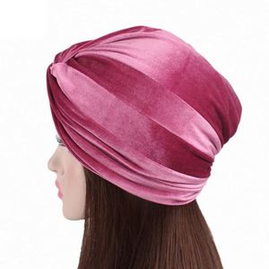 Gorro turbante elástico de terciopelo para mujer, gorro para quimioterapia, pañuelo para la cabeza, turbantes para el cabello, regalo - Product Image 3
