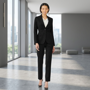 Conjunto de Chaqueta y Pantalones Casuales Cómodos y Rectos, 75% Algodón, 5% Elastano, Tallas 44-58, para Vestidos de Trabajo, Venta al Por Mayor - Product Image 3