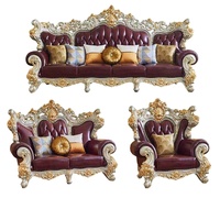 Ensemble de canapés sectionnels de luxe modernes en cuir véritable de haute qualité 1+2+4 places, bois massif, 7 places, meubles de salon