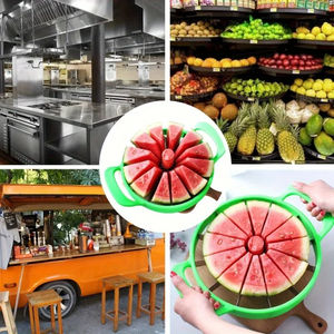 Cortador de sandía, cortador de acero inoxidable de gran tamaño en rodajas de sandía, rebanador de melón, divisor de frutas, artículos de cocina - Product Image 6