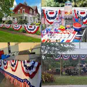 Drapeau plissé de haute qualité USA Amérique, décoration intérieure et extérieure pour porche, drapeau Mexique demi-éventail pour célébrations de vacances - Product Image 6