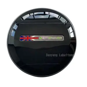 Glossy Black with UK Flag Matte Black Spare Wheel Cover Rear Tire Cover for Land Rover Defender 2020-2023