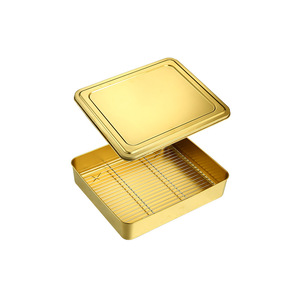 Chef Meis Stainless Steel Gold Tray 30x30cm Multifunctional With Rack For Hotel Food Serving - Product Image 4