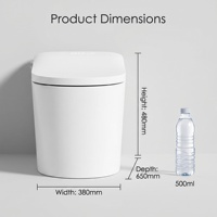 WC intelligent monobloc allongé en céramique avec siphon en S, chasse d'eau Tornado, réservoir encastré, siège chauffant, capteur de pied, veilleuse, OEM