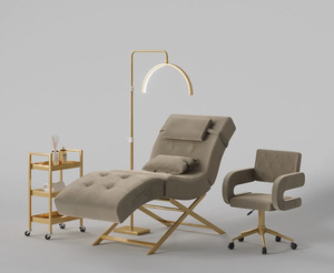 Factory Custom Foldable <b>Adjustable</b> Beauty Lashista Eyelash Massage <b>Table</b> Spa Salon Facial Chair Pink Curve Lash Bed - Product Image 5