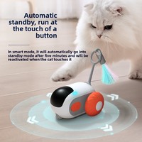 Jouet pour chat à mouvement automatique activé par le toucher, rechargeable par USB, télécommande électrique, avec baguette à plumes détachable