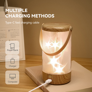 Bedroom Creative Rechargeable Star Night Light Portable Bedside <strong>Lantern</strong> Compact Ambient <strong>Table</strong> <strong>Lamp</strong> - Product Image 2