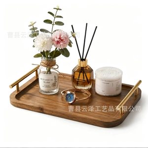 Solid wood rectangular <b>tray</b> with handles, suitable for home use, teacups, and meals. Simple wooden <b>tea</b> <b>tray</b> for hotels and - Product Image 5