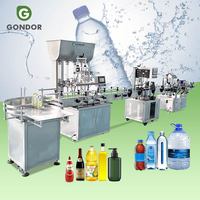 Ligne de remplissage et de scellage automatique pour bouteilles cosmétiques en plastique avec étiqueteuse