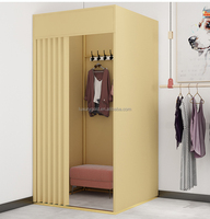 Cabine d'essayage mobile rose personnalisée, cabine d'essayage portable, cabine d'essayage pour magasin de vêtements
