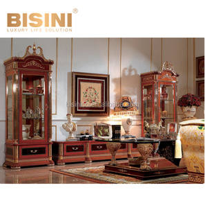 Reine Anne ensemble de salon classique Table basse carrée avec plateau en verre, Table d'extrémité centrale, ensemble de meubles Royal italien Antique - Product Image 4