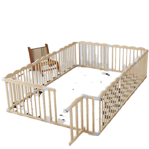 Box per Bambini in Legno per Neonati e Bambini Piccoli - Design Contemporaneo Eco-Friendly con Cancello Bloccabile Regolabile, Facile da Montare, Portatile - Product Image 1