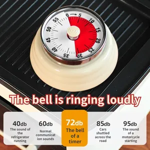 Temporizador de cocina <span class=keywords><strong>Visual</strong></span> de 60 minutos con imán, recordatorio mecánico, tiempo de cuenta regresiva para Cocinar en casa, hornear, escuela, enseñanza para niños - Product Image 3