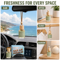 Diffuseur de parfum pour voiture en verre suspendu de 8 ml, évaporation naturelle, parfum longue durée, rechargeable, OEM