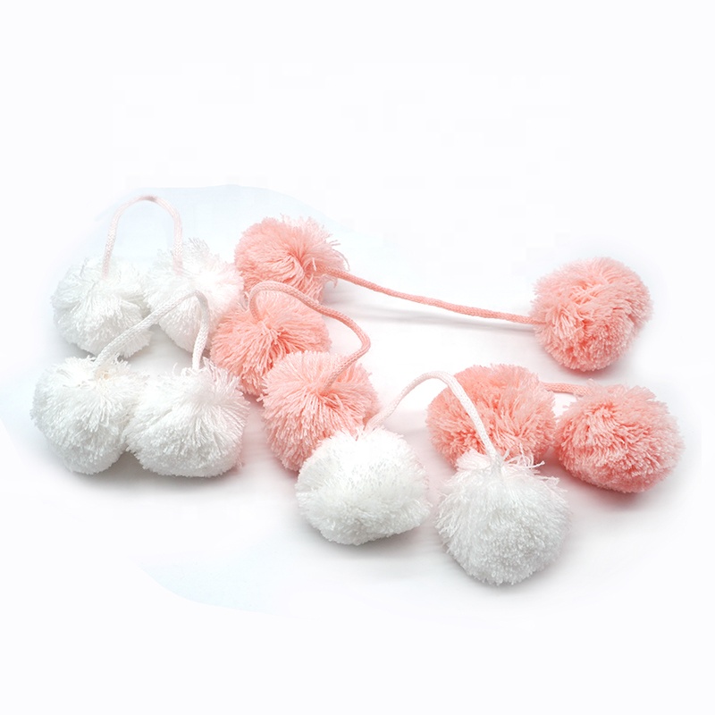 Wholesale cheap popular colorful yarn pompoms knitting ball chenille pompoms