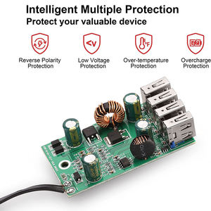 Convertisseur cc avec pince de batterie 12V 24V à 5V 8A adaptateur secteur USB chargeur de régulateur abaisseur 4 Ports identifier automatiquement la charge - Product Image 2
