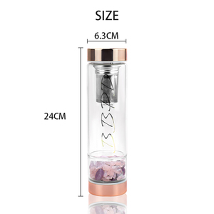 Elixir personalizado, piedras de cuarzo amatista, botella para beber, botella de agua de cristal Feng Shui Natural con cuerda - Product Image 6