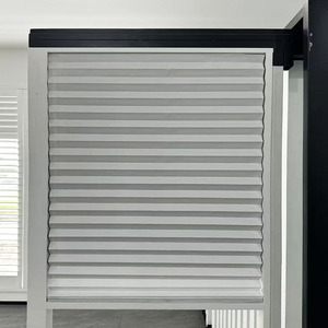White Fabric Pleated Paper Shades Blinds Built-In Installation Simple Style for Everyday Use Vertical Pattern Shutter <strong>Windows</strong> - Product Image 1