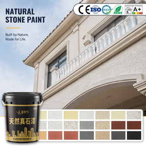 Pintura con Acabado de Piedra Real de Fábrica OEM con Dureza Superficial Resistente para Renovación Exterior de Bloques de Apartamentos - Product Image 1