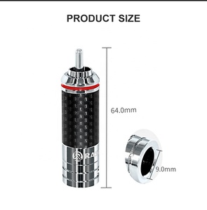 Connecteur <span class=keywords><strong>RCA</strong></span> en laiton haut de gamme RASANTEK, en fibre de carbone, chromé électrolytique, pour câble de haut-parleur audio Hi-Fi, <span class=keywords><strong>prise</strong></span> mâle pour haut-parleur - Product Image 3