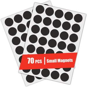 Bande magnétique avec aimants adhésifs carrés/ronds en caoutchouc Feuille magnétique souple auto-adhésive à support adhésif fort avec colle - Product Image 1