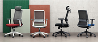 Chaise de bureau ergonomique pivotante en maille, moderne et la plus vendue, avec dossier solide et fonctions réglables