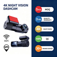 Caméra de tableau de bord de voiture 4K HD à triple objectif, vision nocturne, connectivité Wi-Fi pour téléphone portable, enregistrement DVR et image inversée, best-seller transfrontalier
