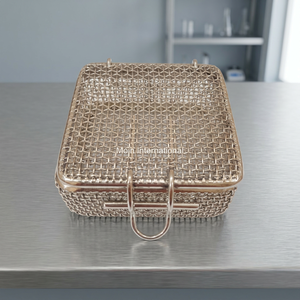 Boîte en treillis métallique en acier inoxydable de la meilleure qualité Boîte en treillis perforé de stérilisation manuelle - Product Image 2