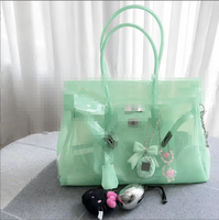 Bolso de TPU de Color Sólido Tipo Jelly para el Verano, Bolso de Mano para Computadora, Bolso de Hombro Mediano a la Moda para Mujer