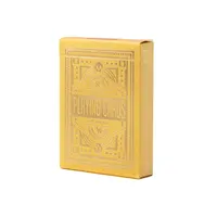 Cartas de jogo de poker impressas personalizadas, cartas luxuosas para adultos com gravura em caixa de tuck em relevo de folha de ouro