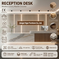 Comptoir de réception moderne et luxueux pour entreprise, bureau d'accueil personnalisable, comptoir de bar, caisse pour magasin de vêtements