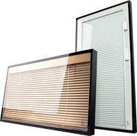 Fenêtres avec stores intégrés à double paroi, stores magnétiques intégrés entre les vitres avec surface facile à nettoyer, fenêtre résistante au vent