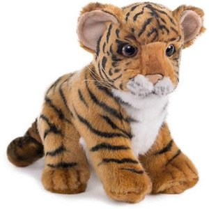 <span class=keywords><strong>Peluche</strong></span> réaliste de <span class=keywords><strong>tigre</strong></span> bébé, allongé et assis, rayé orange - Product Image 1